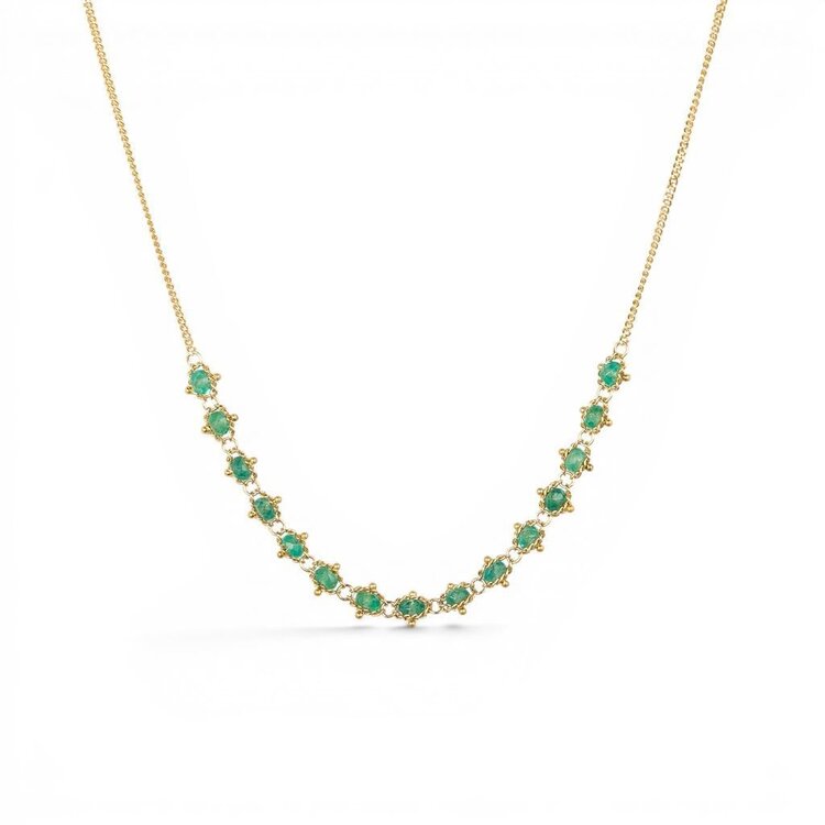 Amali Petite Emerald Textile Necklace