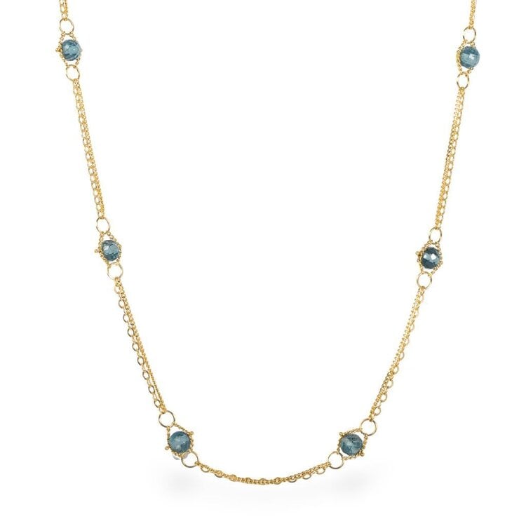 Amali London Blue Topaz Whisper Chain