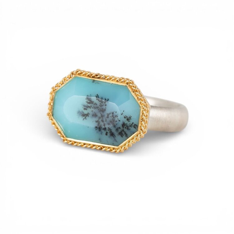 Amali One-of-a-Kind Peruvian Opal Mixed Metal Ring