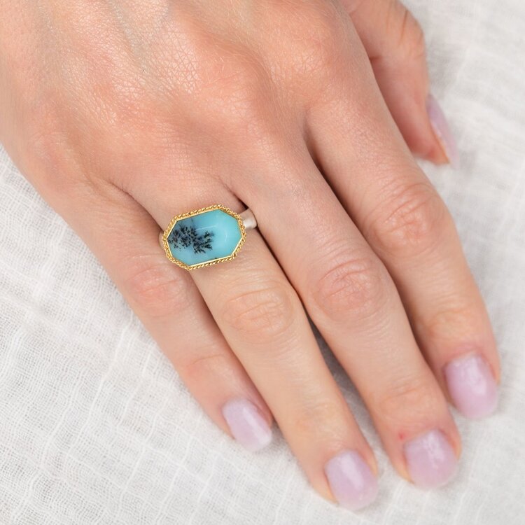 Amali One-of-a-Kind Peruvian Opal Mixed Metal Ring