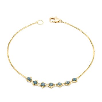 Amali Petite Blue Diamond Centered Textile Bracelet