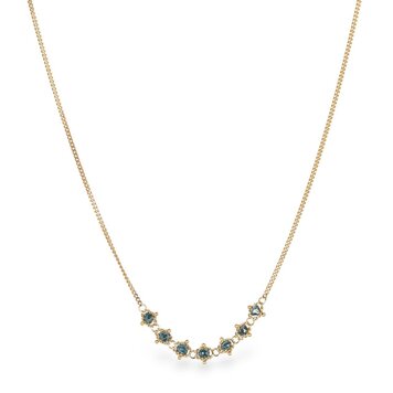Amali Petite Blue Diamond Centered Textile Necklace