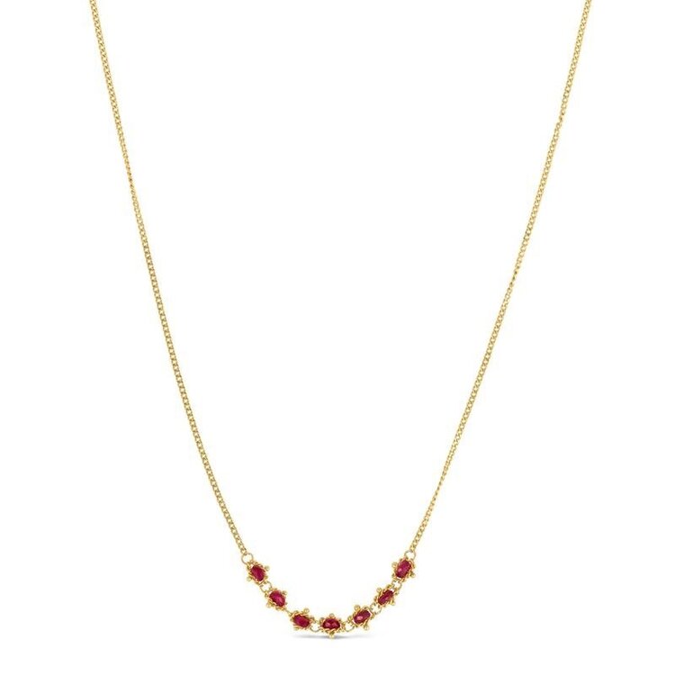 Amali Petite Ruby Centered Textile Necklace