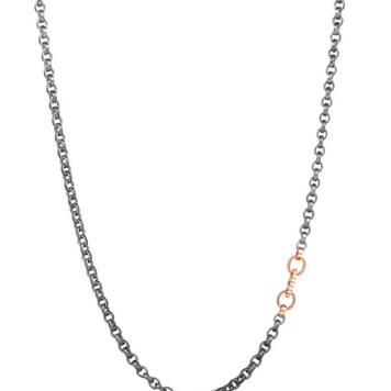 925SUNEERA Bella Chain with Graduated Rose Gold and Diamond Station Link