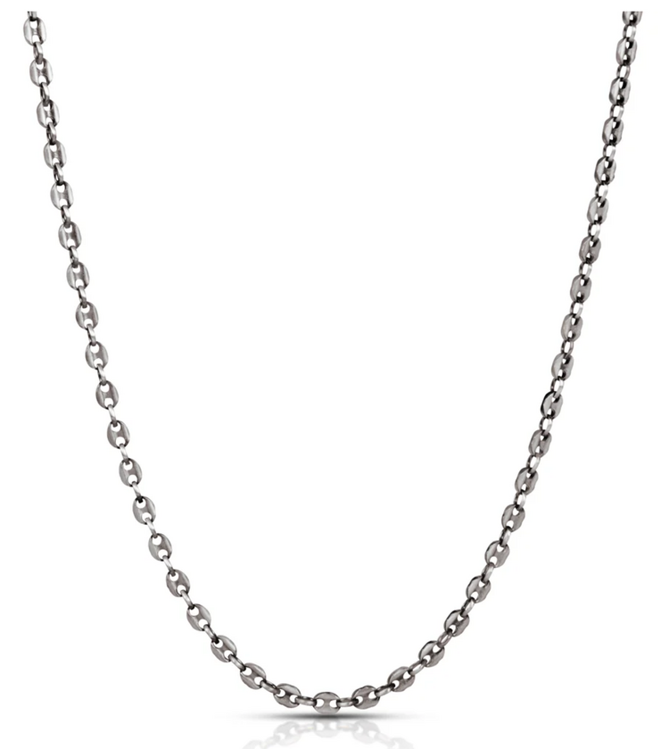 925SUNEERA Goji Chain Sterling Silver Black Finish with Petite Nautical Knot Links
