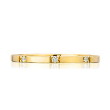 925SUNEERA Ada Yellow Gold Eternity Band w/ 8 Natural White Diamonds