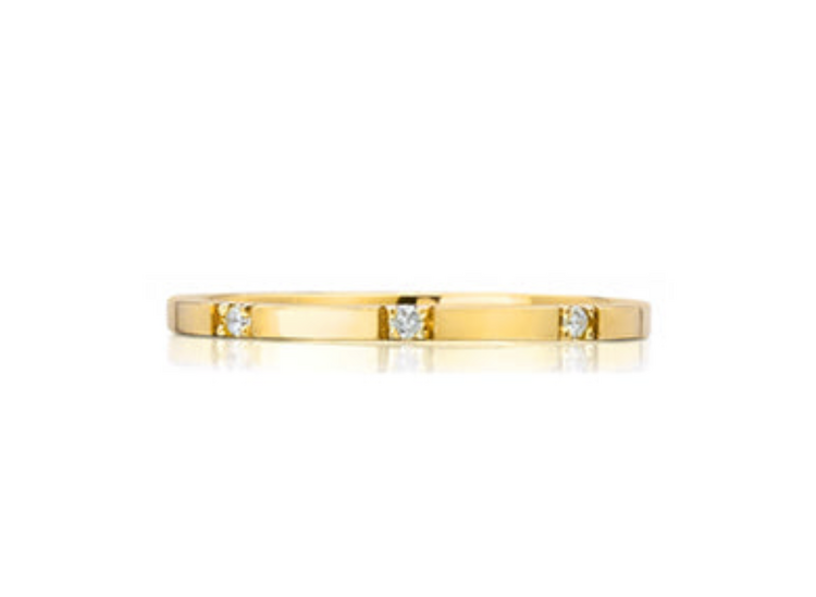 925SUNEERA Ada Yellow Gold Eternity Band w/ 8 Natural White Diamonds