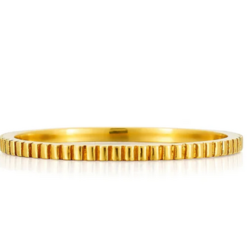 925SUNEERA Lara 14K YG Ridged Band