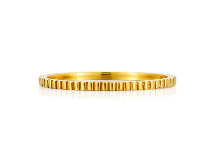 925SUNEERA Lara 14K YG Ridged Band