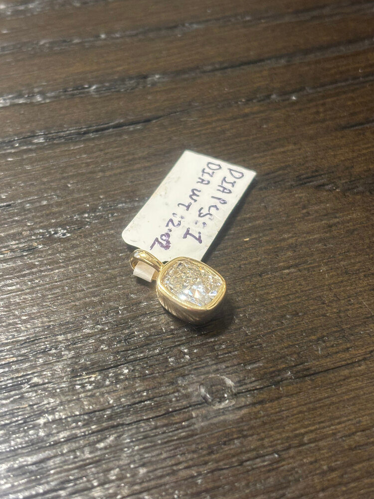 Elements by E79 Cushion Bezel Set Pendant