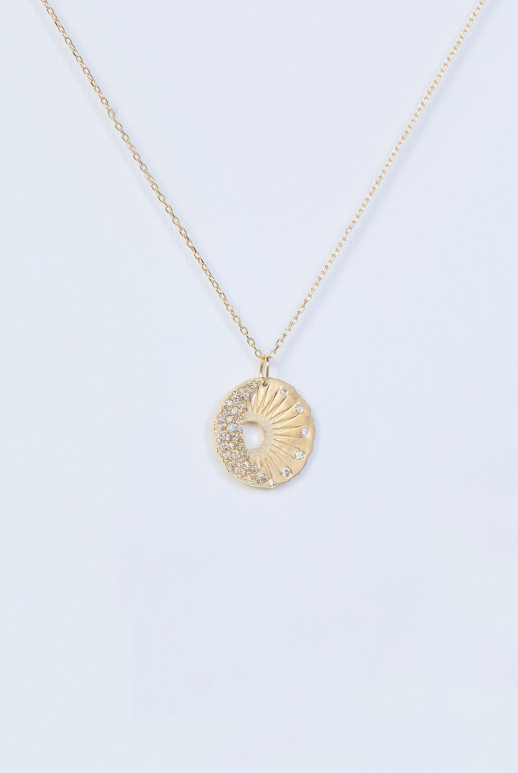Celine d'Aoust Sun & moon medal necklace