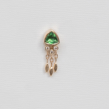 Celine d'Aoust Green tourmaline & diamonds single earring