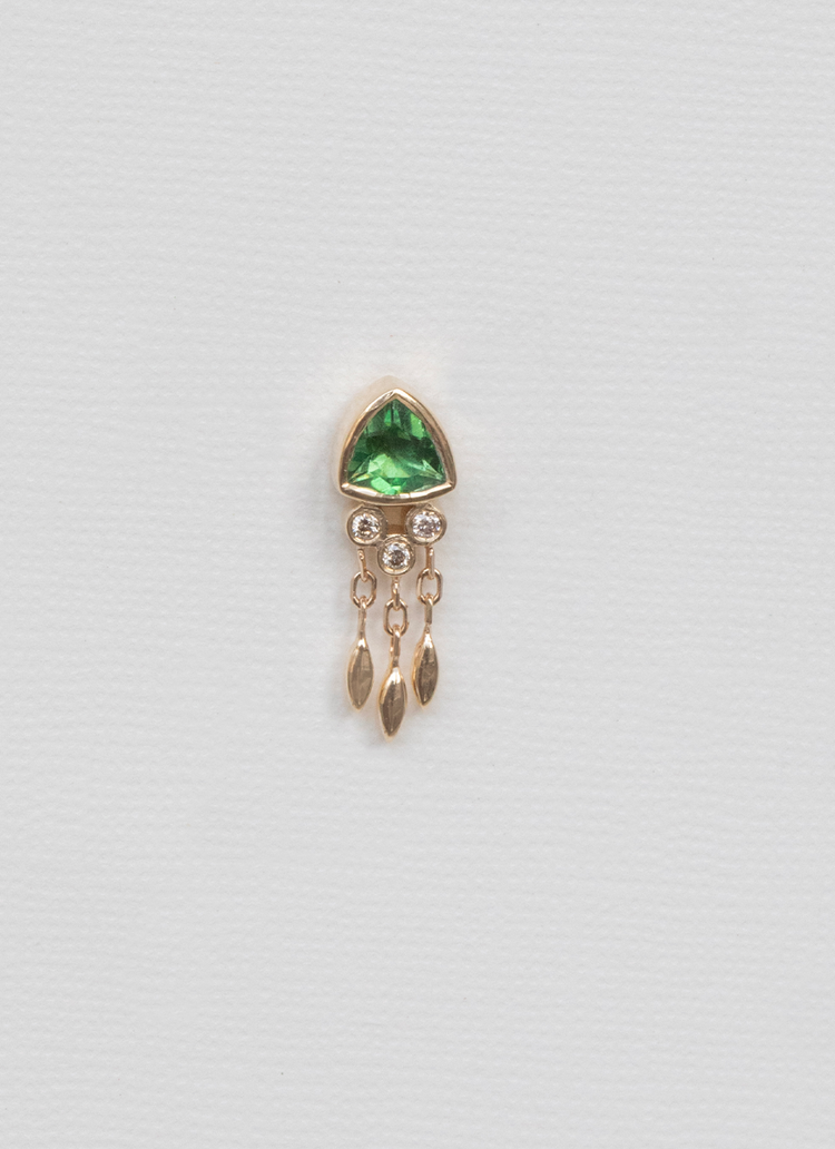 Celine d'Aoust Green tourmaline & diamonds single earring