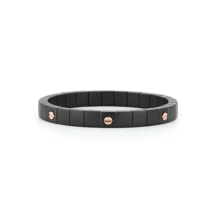 Demeglio Scacco Screw in Satin-finished Bracelet with 7 18k Rose Gold Screws