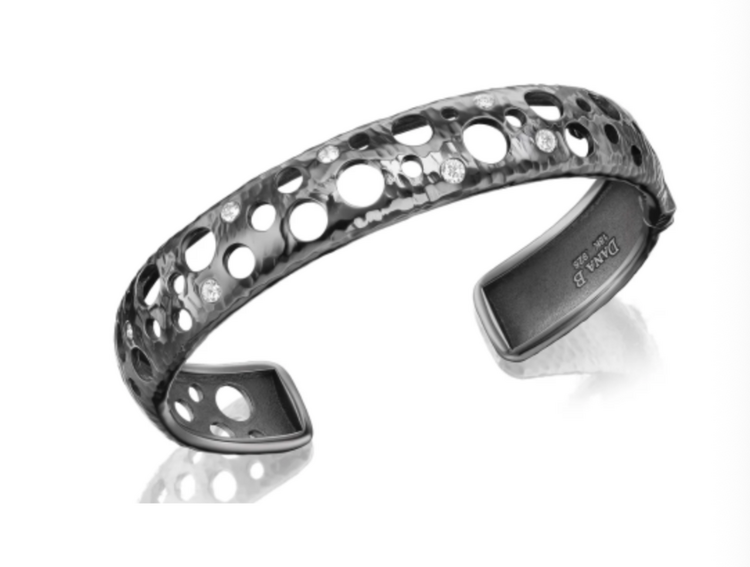 Dana Bronfman Hammered Holly Click Hinge Cuff Bracelet