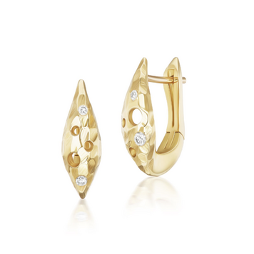 Dana Bronfman Hammered Marquita Oculus Huggies