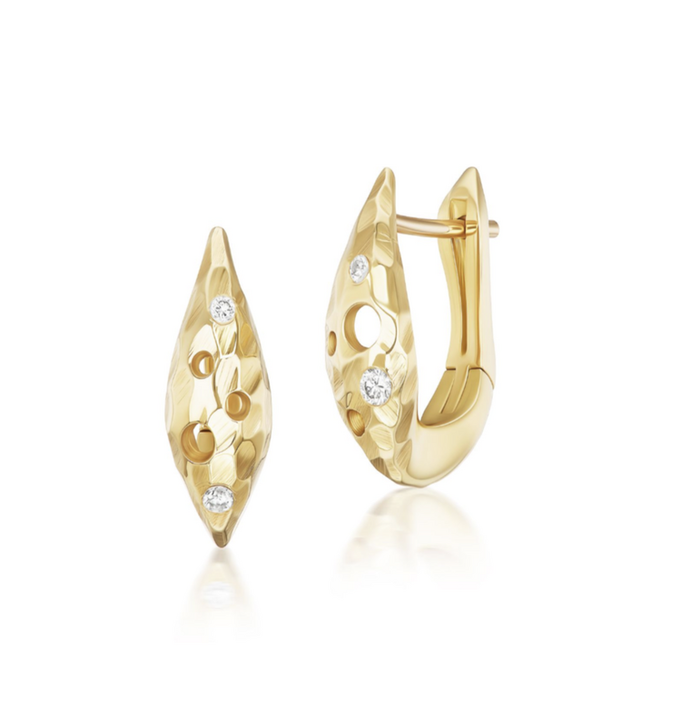 Dana Bronfman Hammered Marquita Oculus Huggies