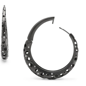 Dana Bronfman Medium Oculus Click Hinge Hoops, Matte Finish