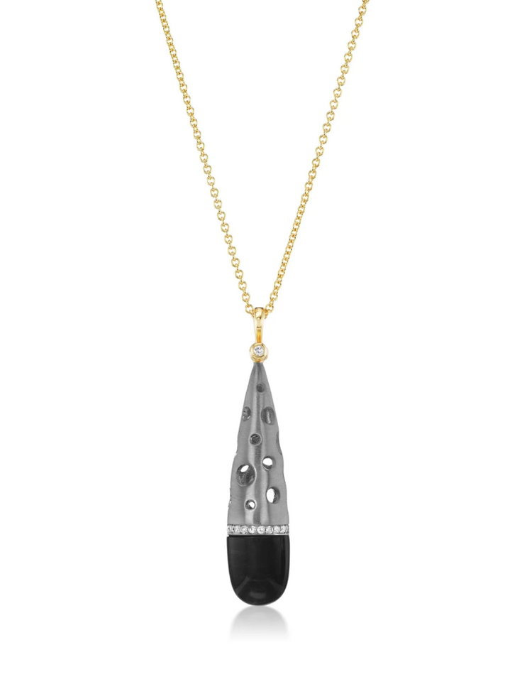 Dana Bronfman Upside Down Ice Cream Cone Pendant with Black Jasper