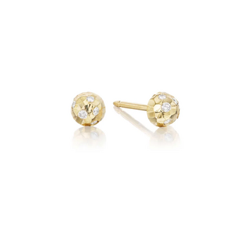 Dana Bronfman Hammered Dome Studs - Small with diamonds