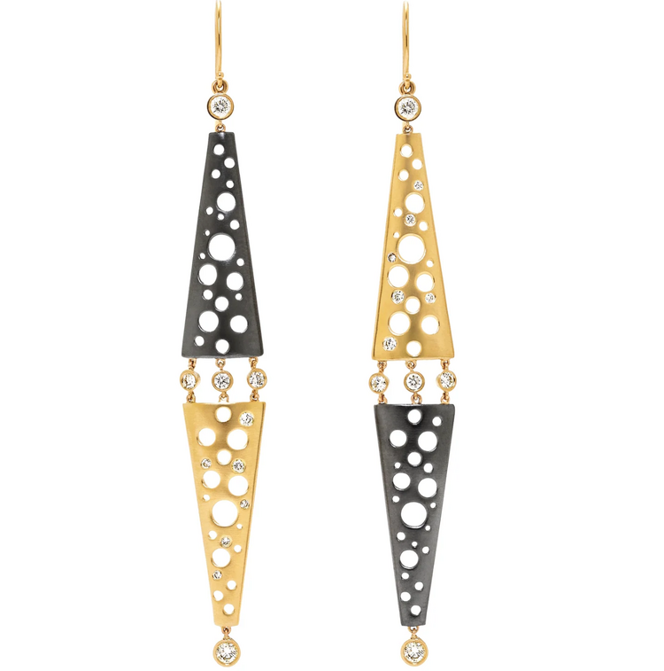 Dana Bronfman Diamonds Dropping On Helena Mirroring Earrings