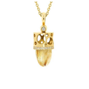 Dana Bronfman Bullet Talisman Pendant with Rutilated Quartz