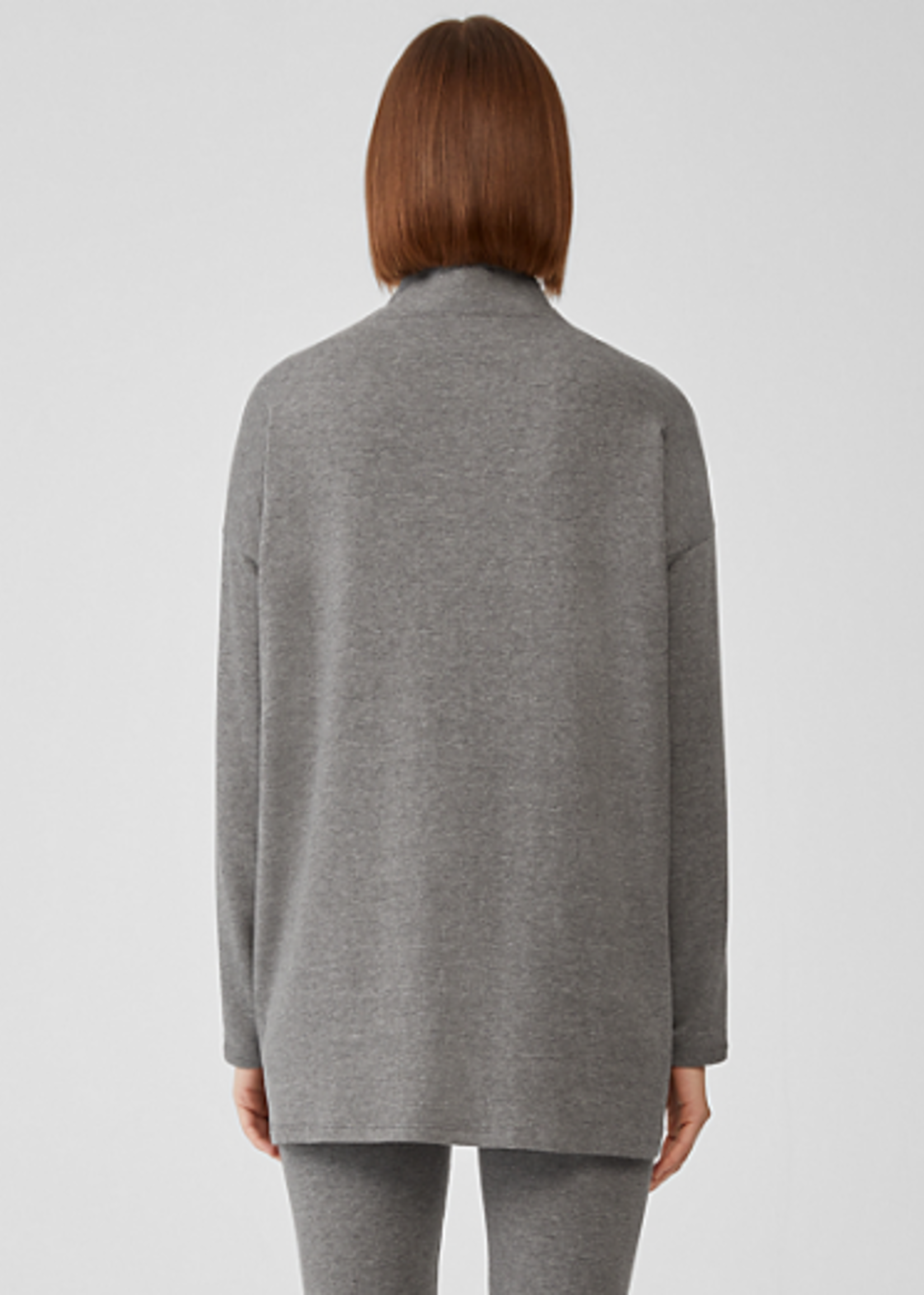 Eileen Fisher Cozy Brushed Terry Funnel Neck Top