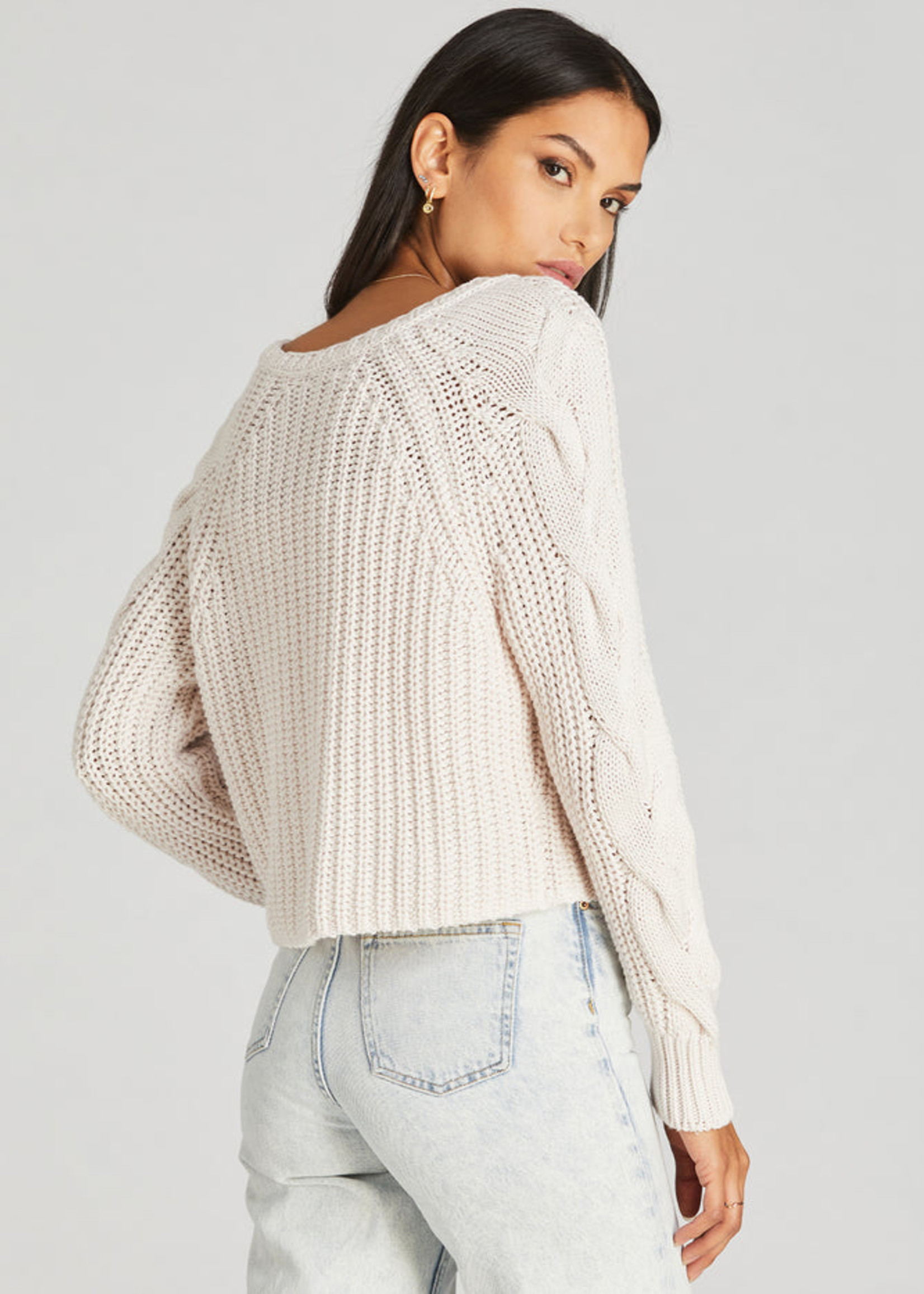 525 America Cable Sleeve Cardigan - Bare