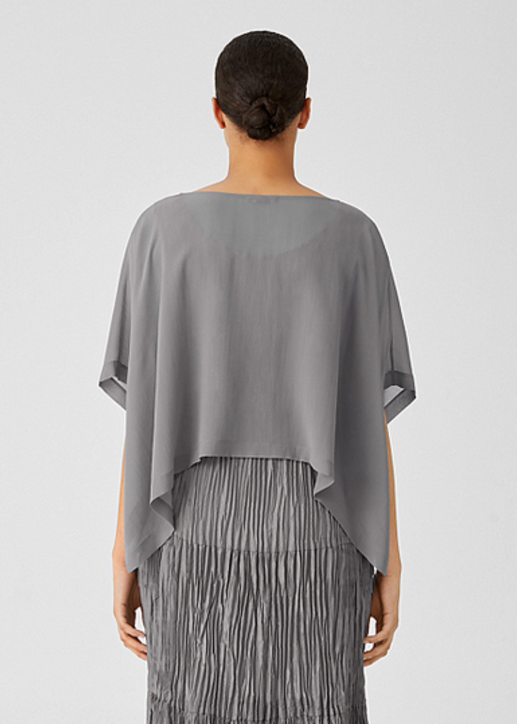 Eileen Fisher Sheer Silk Georgette Poncho