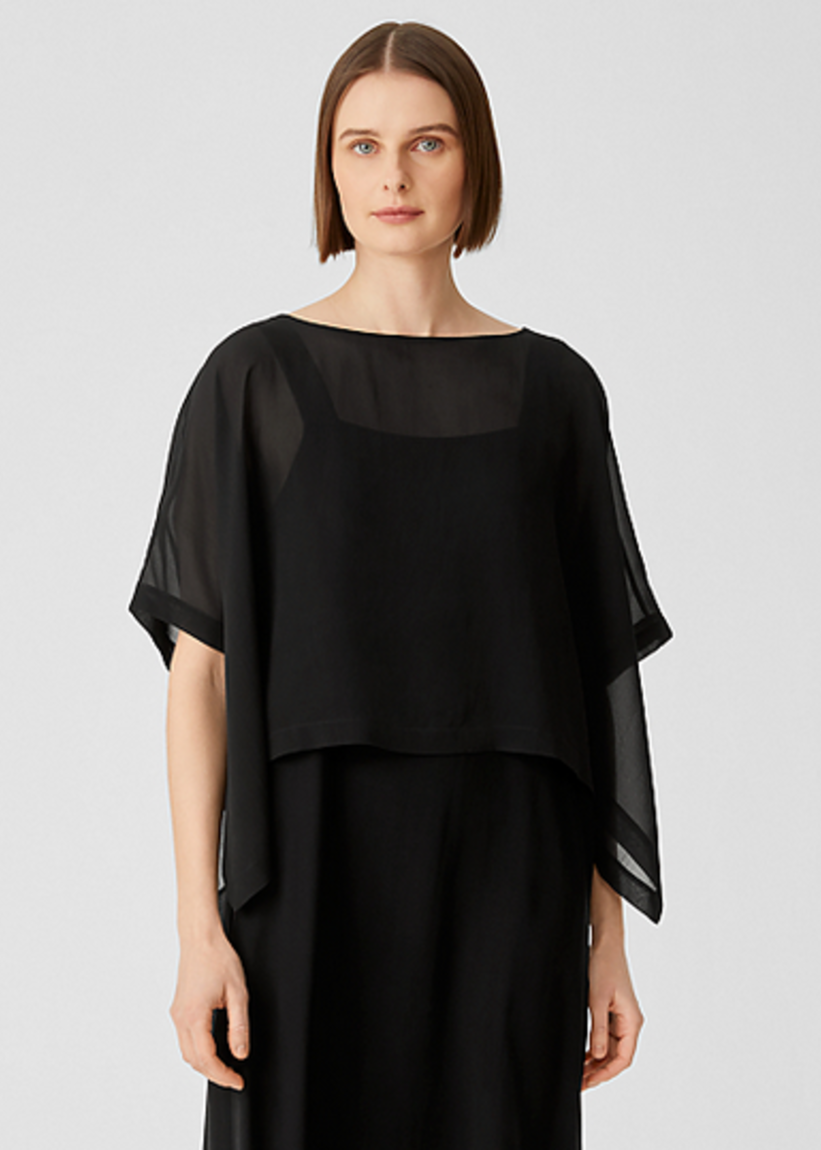 Eileen fisher silk georgette dress cheap