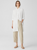 Eileen Fisher Organic Handkerchief Linen Classic Collar Shirt - White