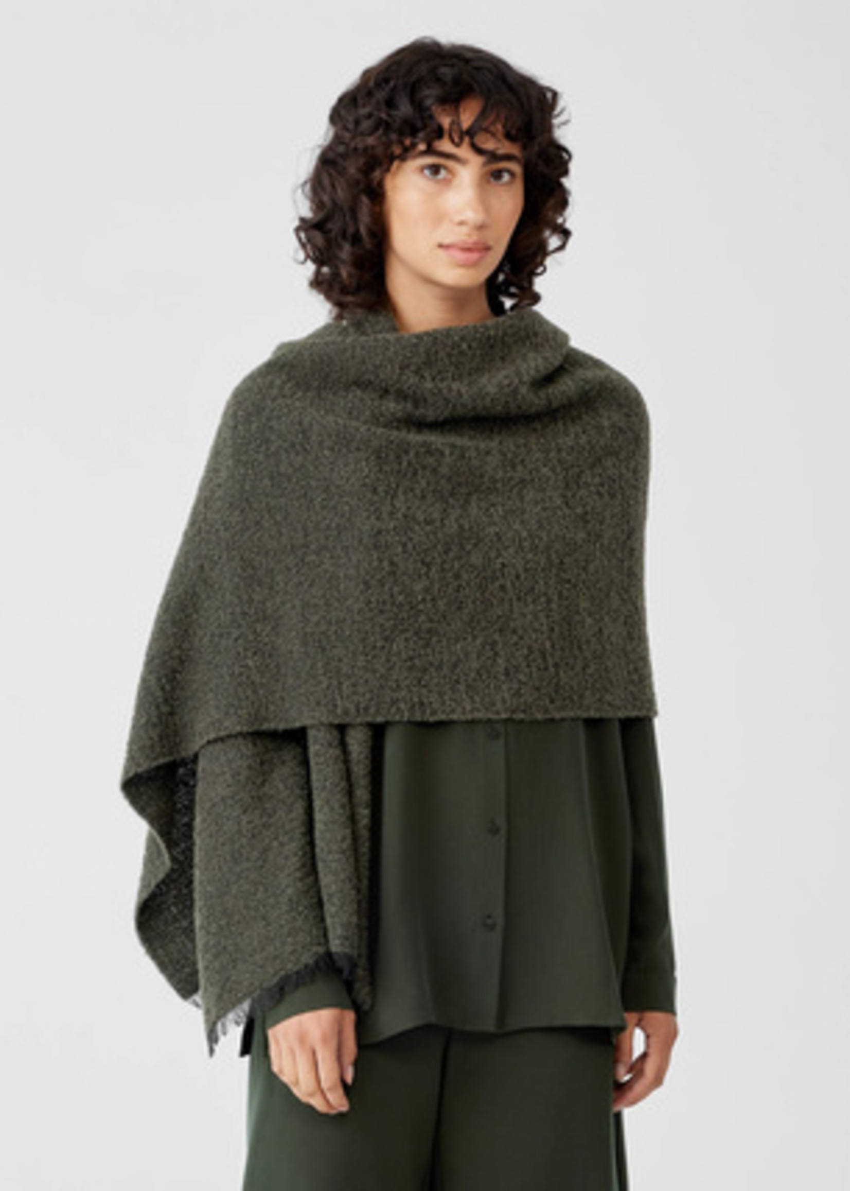 Eileen Fisher Fluffy Boucle Scarf - Woodland