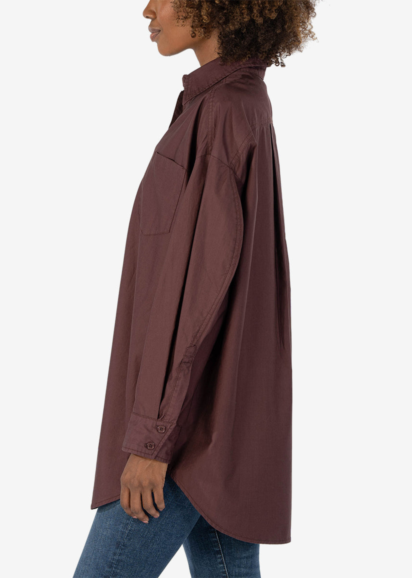 KUT from the Kloth Tyra Cotton Oversized Button Down Shirt