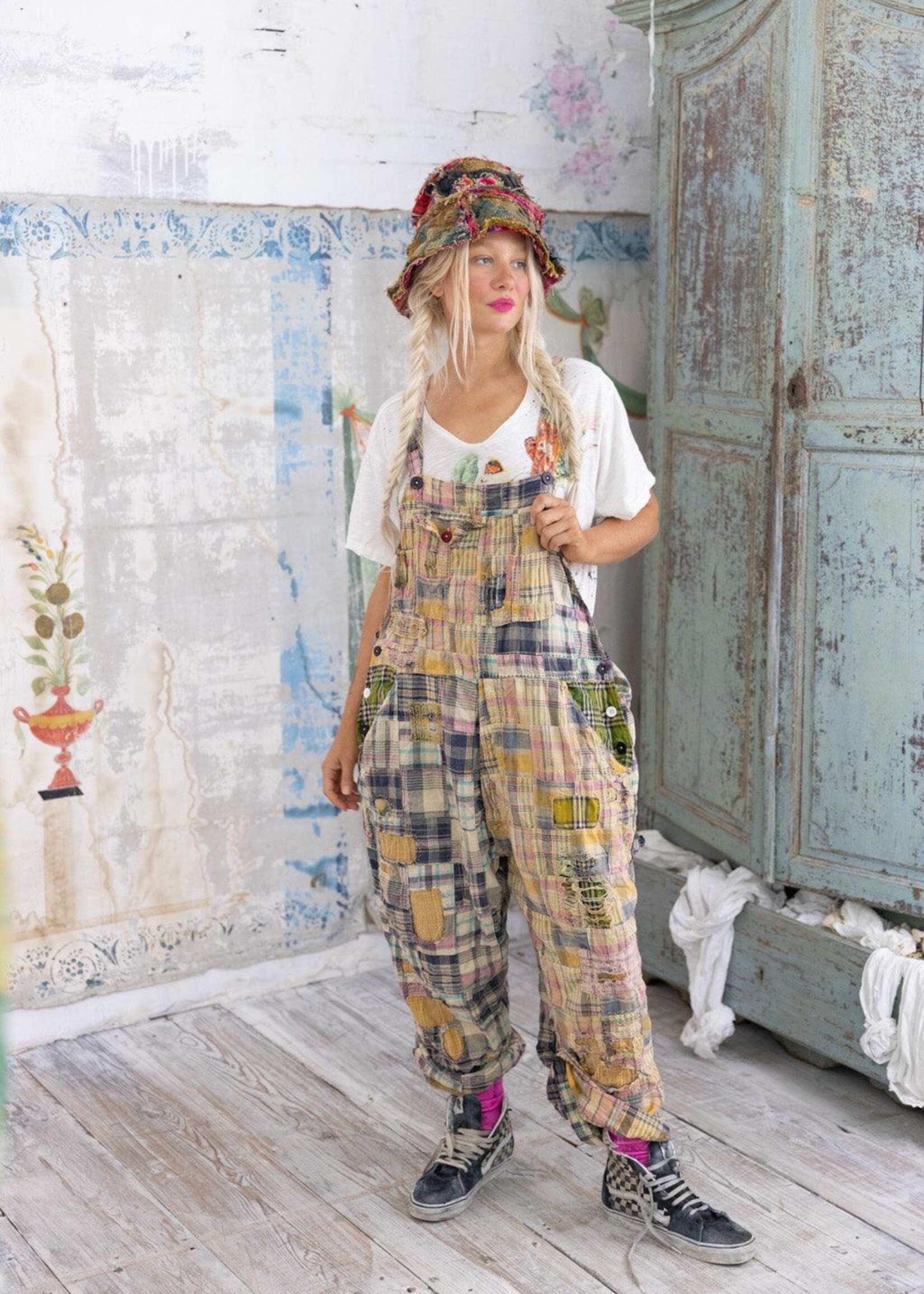 Magnolia Pearl PATCHWORK LOVE OVERALLS MADRAS TROPICAL
