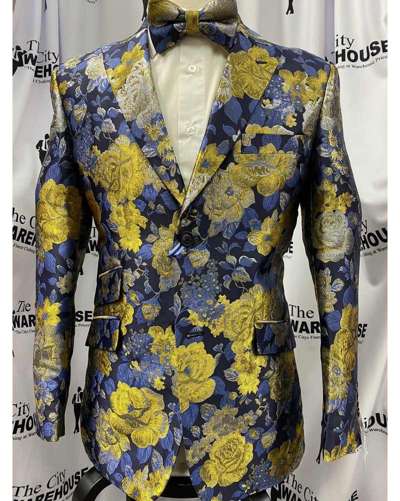 2B Floral Blazer W/Bow Tie