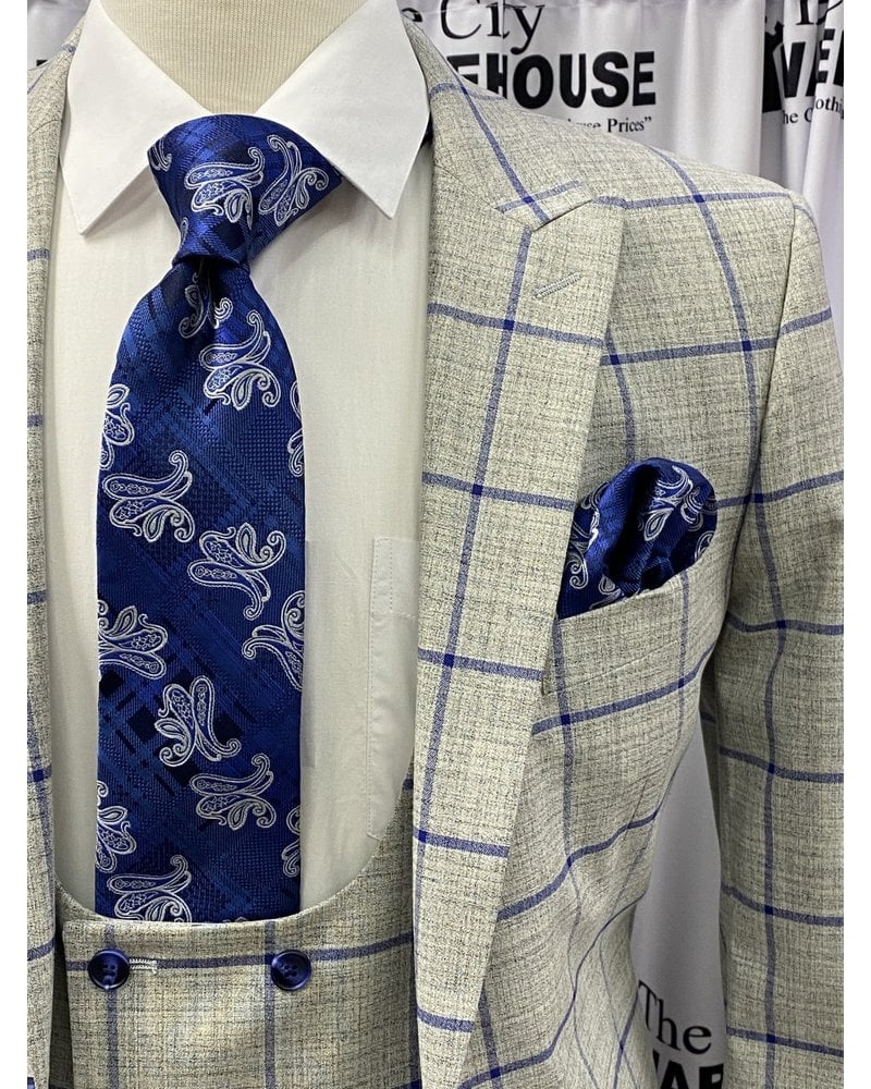 Steven Land Vincenzo Vested Window Paine Suit