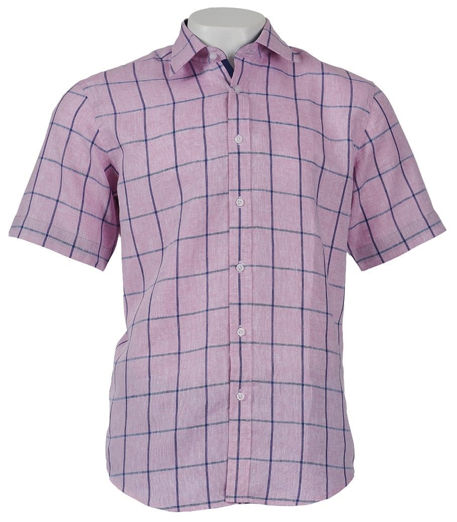 Inserch S/S Window Pane Linen Shirt - The City Warehouse