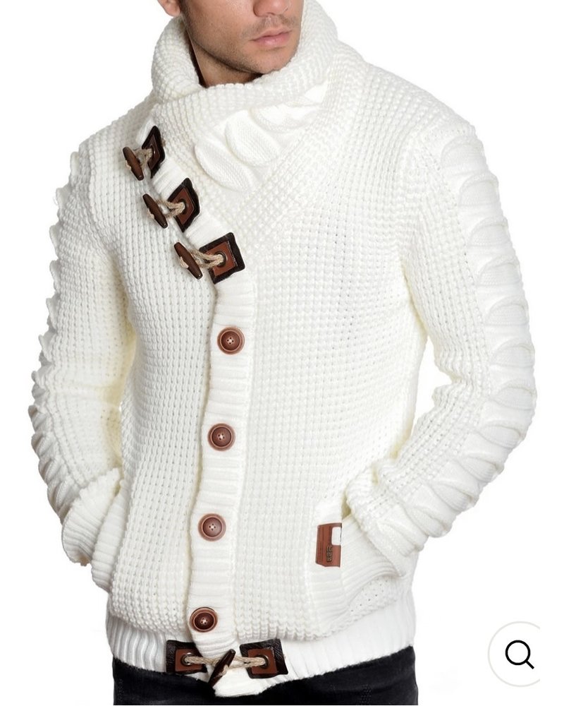 black button up sweater