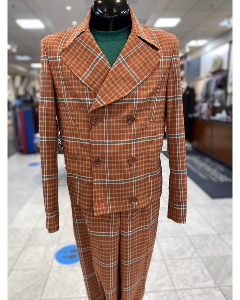 Lanzino D/B Short Jacket Window Pane Suit