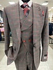 Tiglio Window Pane Plaid Vested Suit (New Rosso)