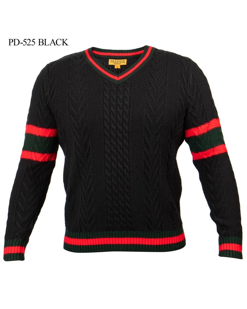 Prestige L/S V-Neck Web Sweater