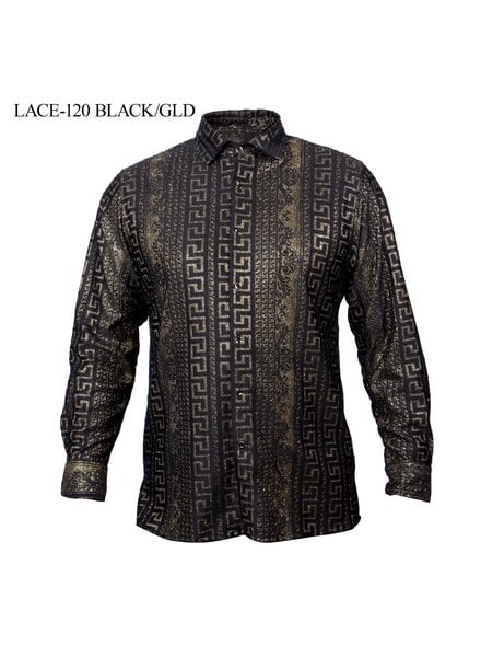 Prestige L/S Greek Metallic Lace Shirt