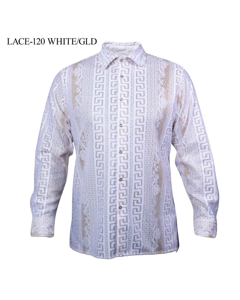 Prestige L/S Greek Metallic Lace Shirt