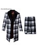 Prestige 3/4 Length  Wool Plaid Suit W/Fur