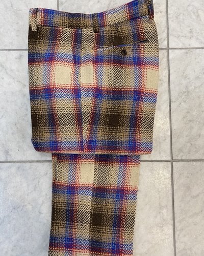 Lanzzino Wool Flannel Plaid Slack