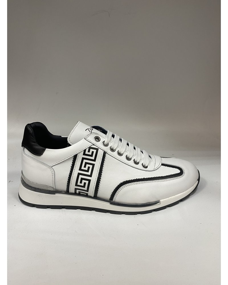 Duca Leather Greek Key Sneaker