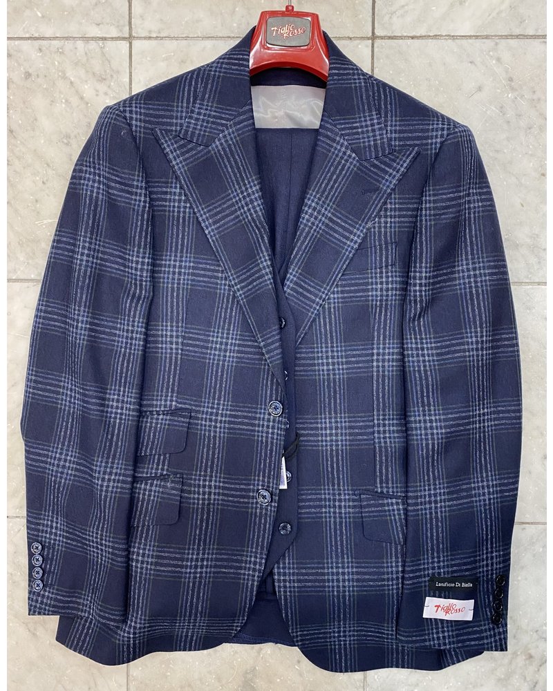 Tiglio Wool Vested Plaid Compose Suit