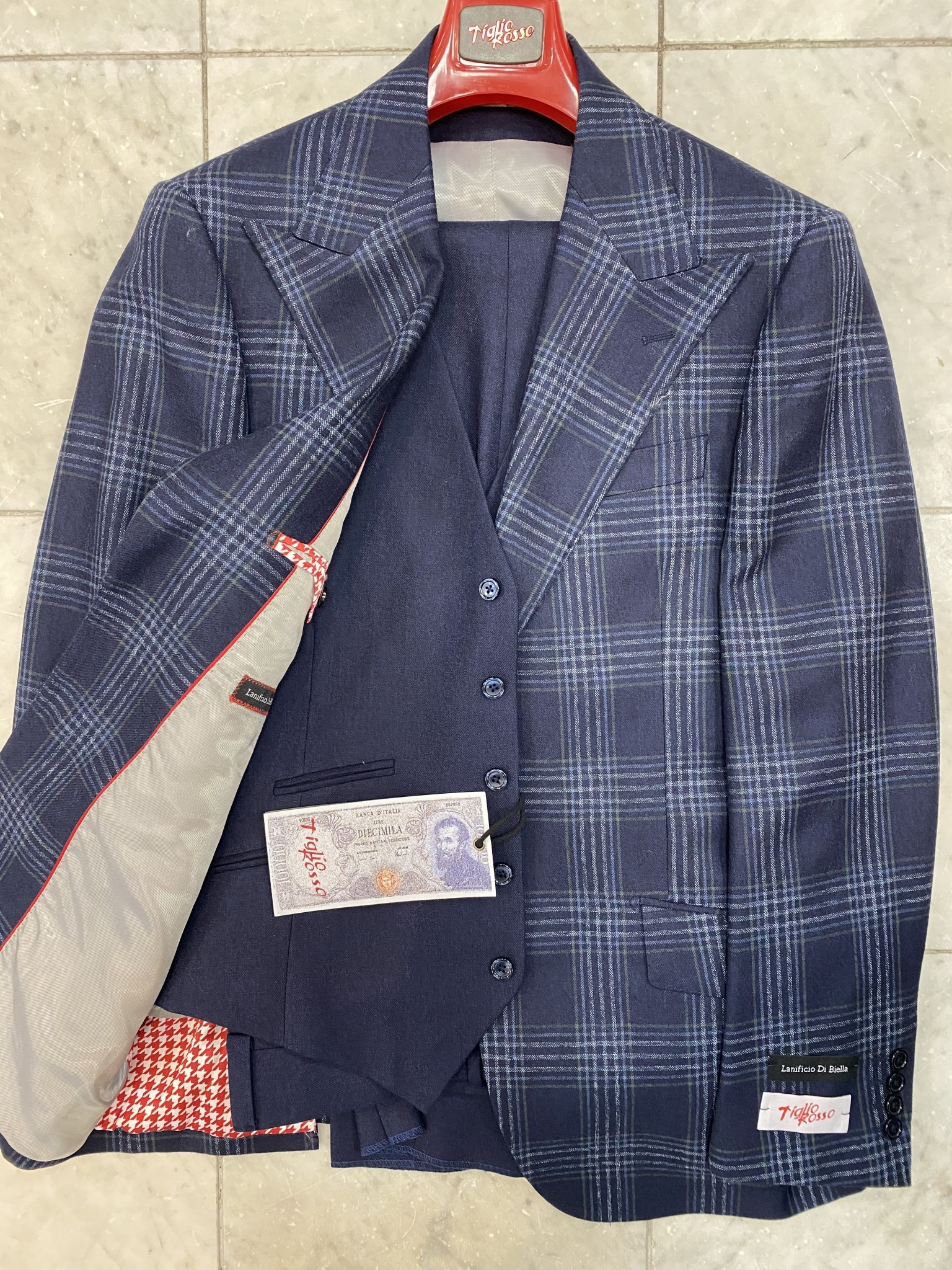 Tiglio Wool Vested Plaid Compose Suit - The City Warehouse