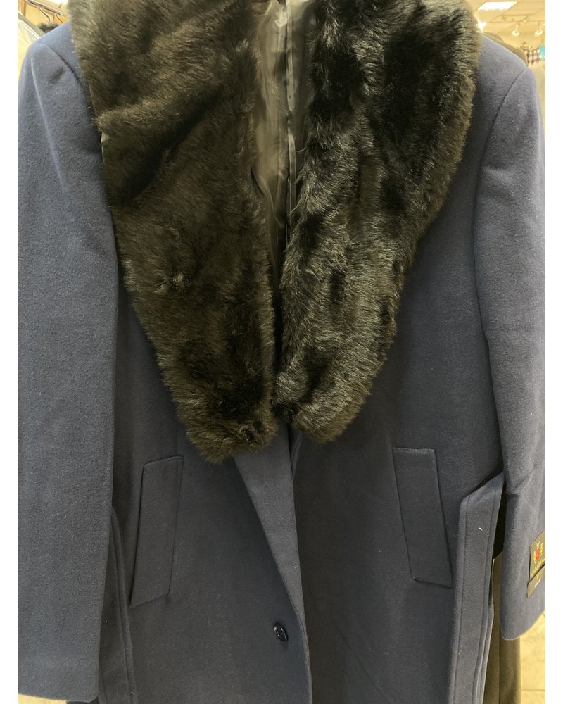 Vitali Vitali Full Lengh Top Coat W/Removable Fur Collor