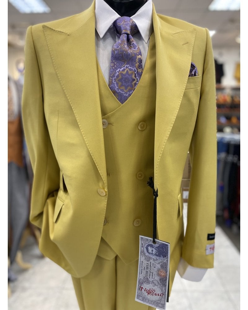 Tiglio Gaberdine Vested Suit (Orvietto)